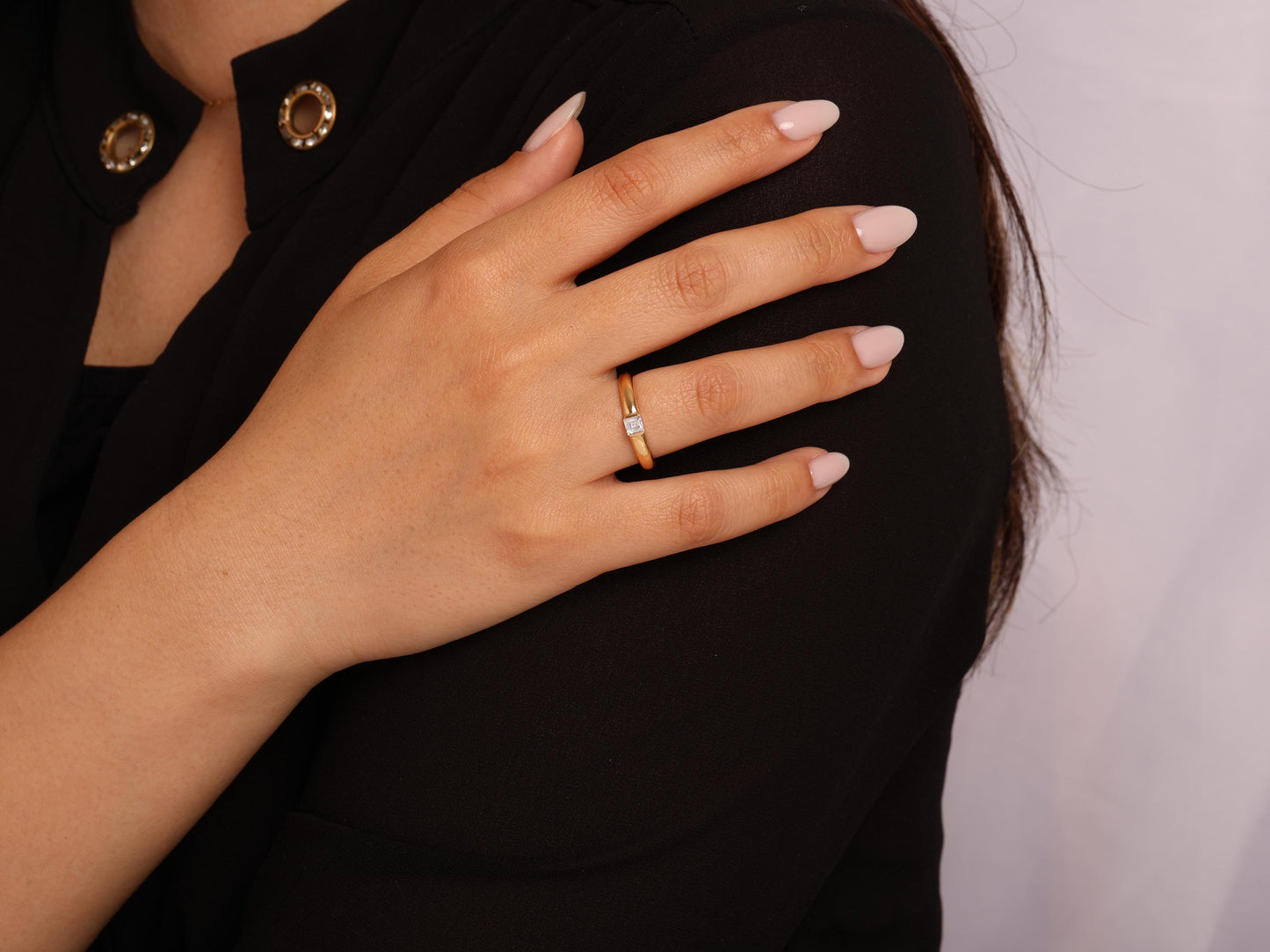14K Gold Princess-Cut Diamond Ring – Bold Bezel Setting, Solid 14K Band, Minimal Lab-Grown Solitaire for Everyday Style, Gift for Her