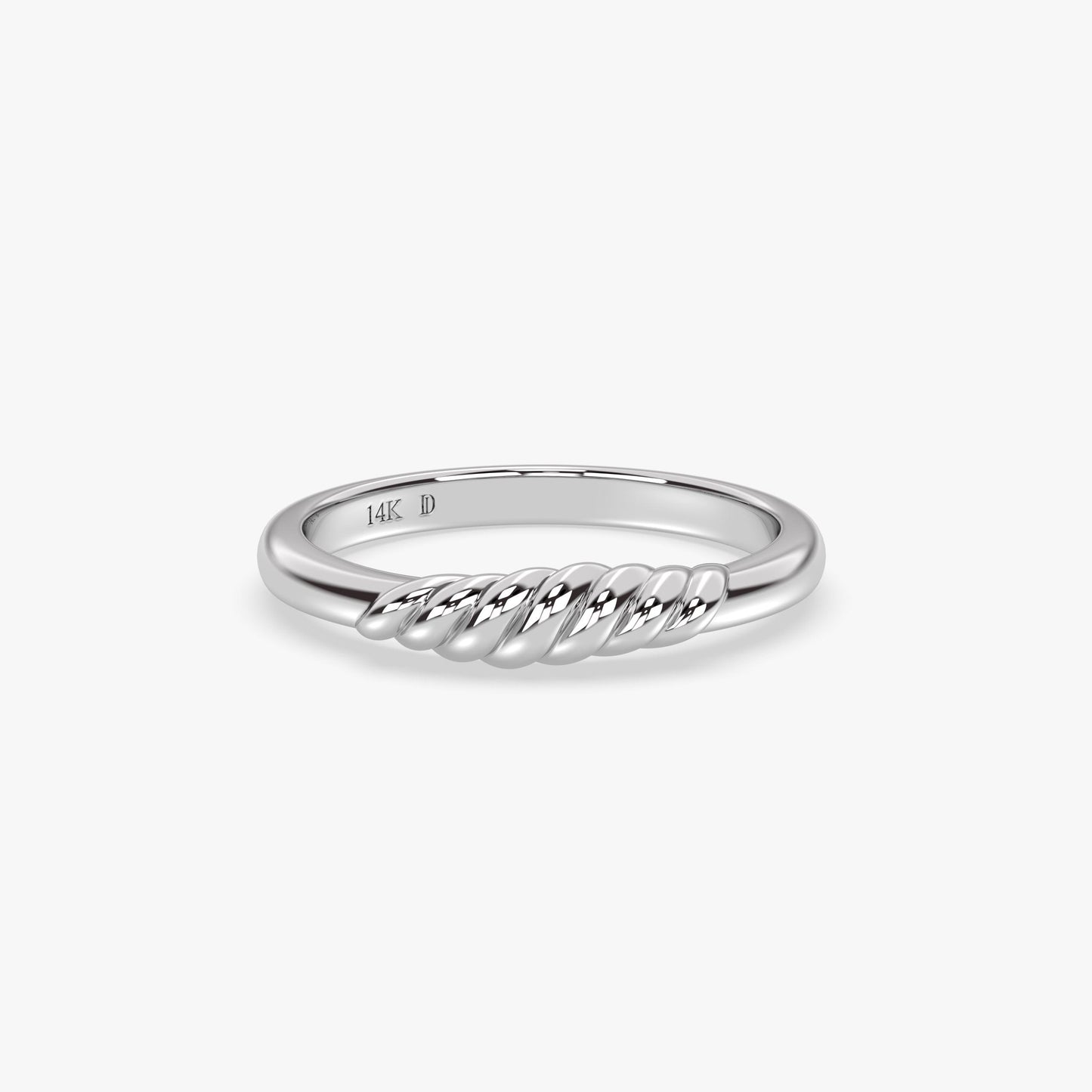 14K Yellow Gold Twisted Rope Ring – Dainty Solid Gold Stacking Band, Minimal Rope Design Gold Ring, Minimalist Bridal Jewellery Gift for Her