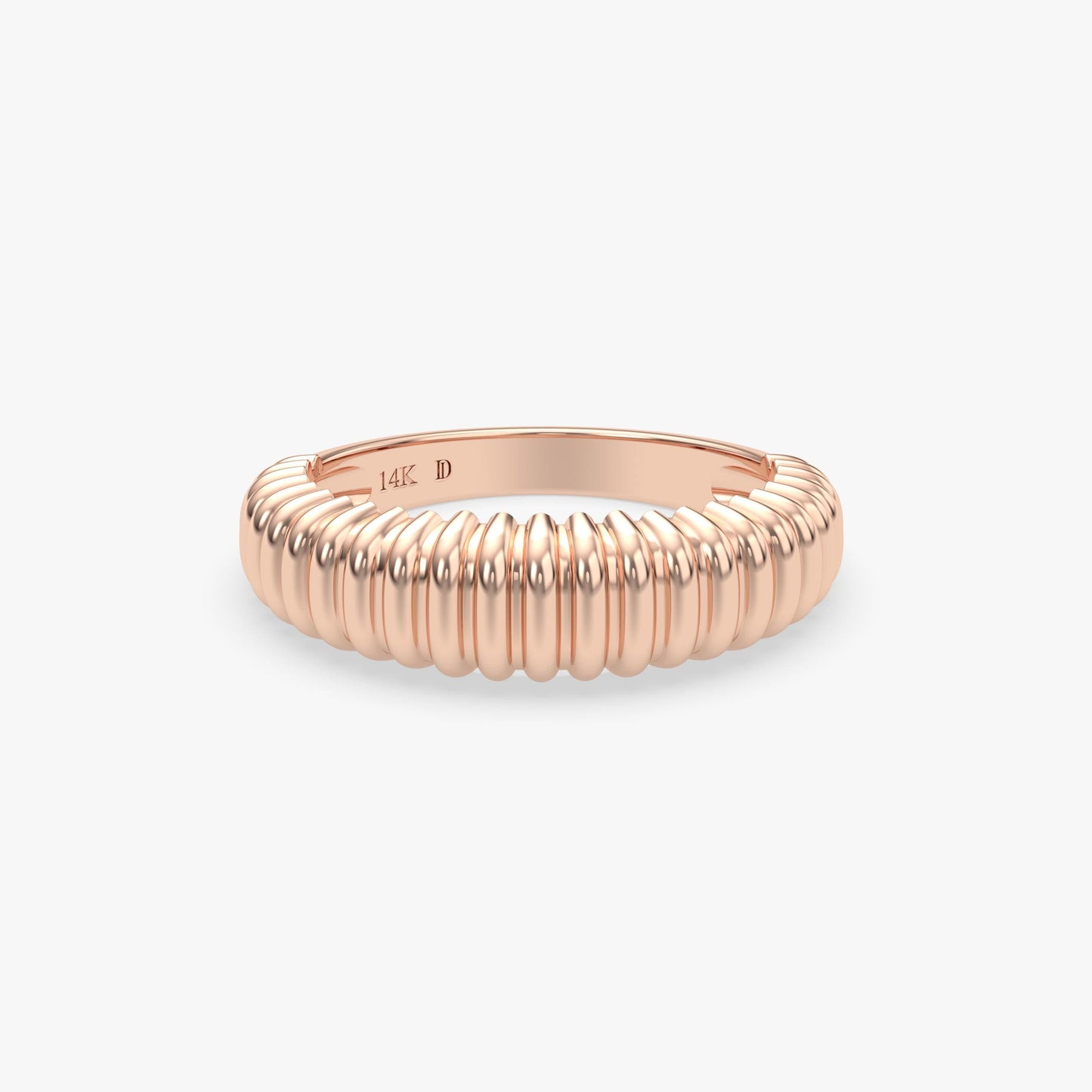 Bold 14K Gold Dome Ring – Chunky Solid Gold Band with Sculptural Texture, Statement Gold Ring for Everyday or Modern Wedding Style