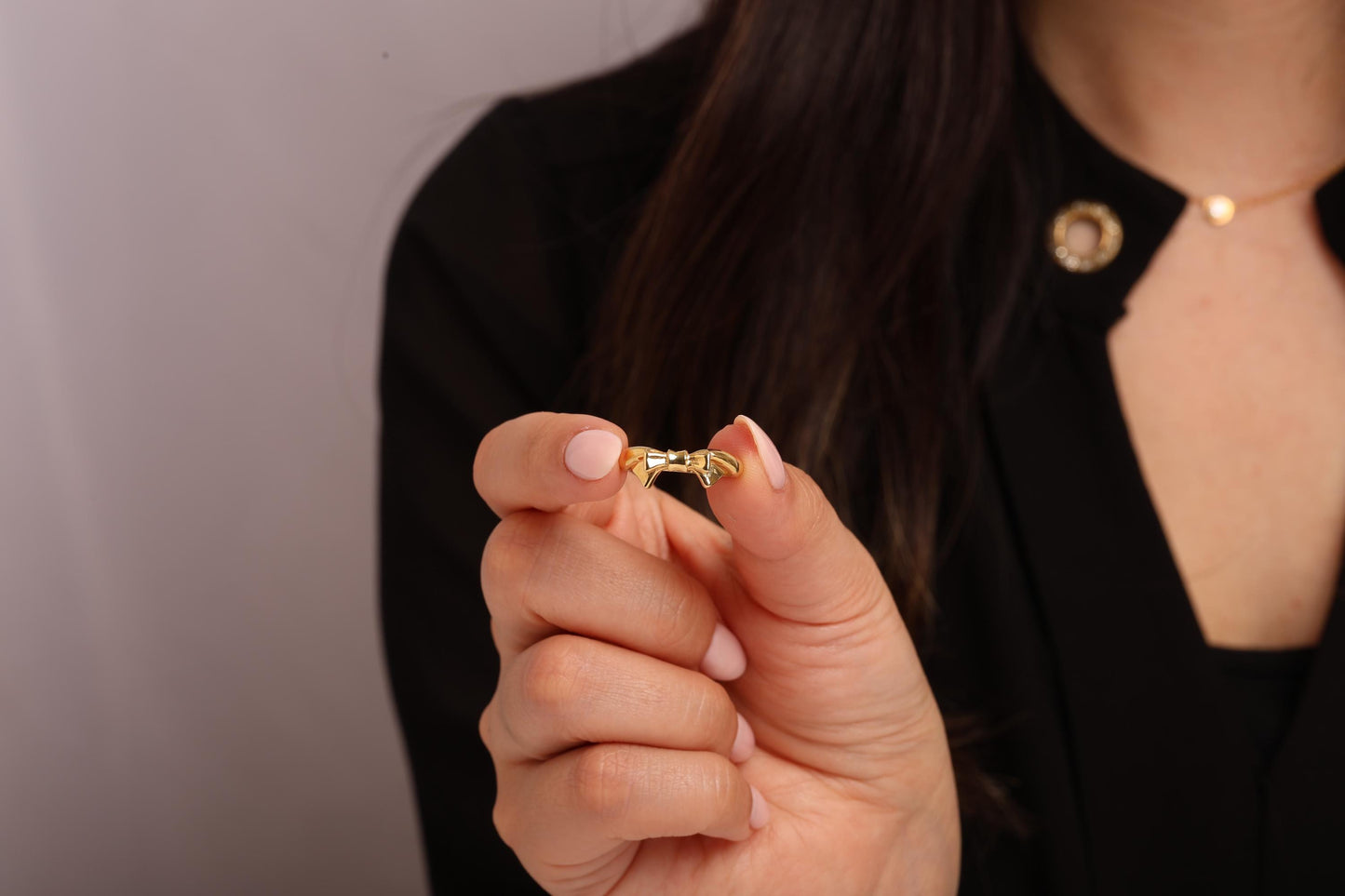 Elegant 14K Gold Bow Ring, Dainty Ribbon Knot Band for Women,Chic Minimalist Stackable Jewelry Gift,Dainty Knot Gold Band for Everyday Style