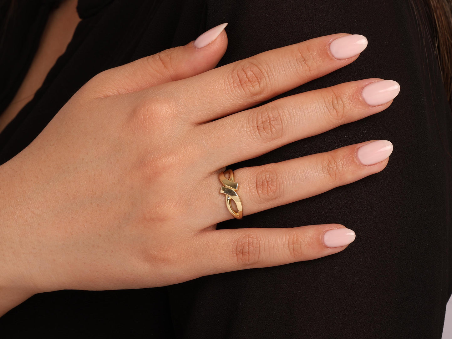 Elegant 14K Gold Infinity Ring for Women, Symbolic Promise Ring, Dainty Everyday Jewelry, Meaningful Gift for Her, Real Gold Stackable Band