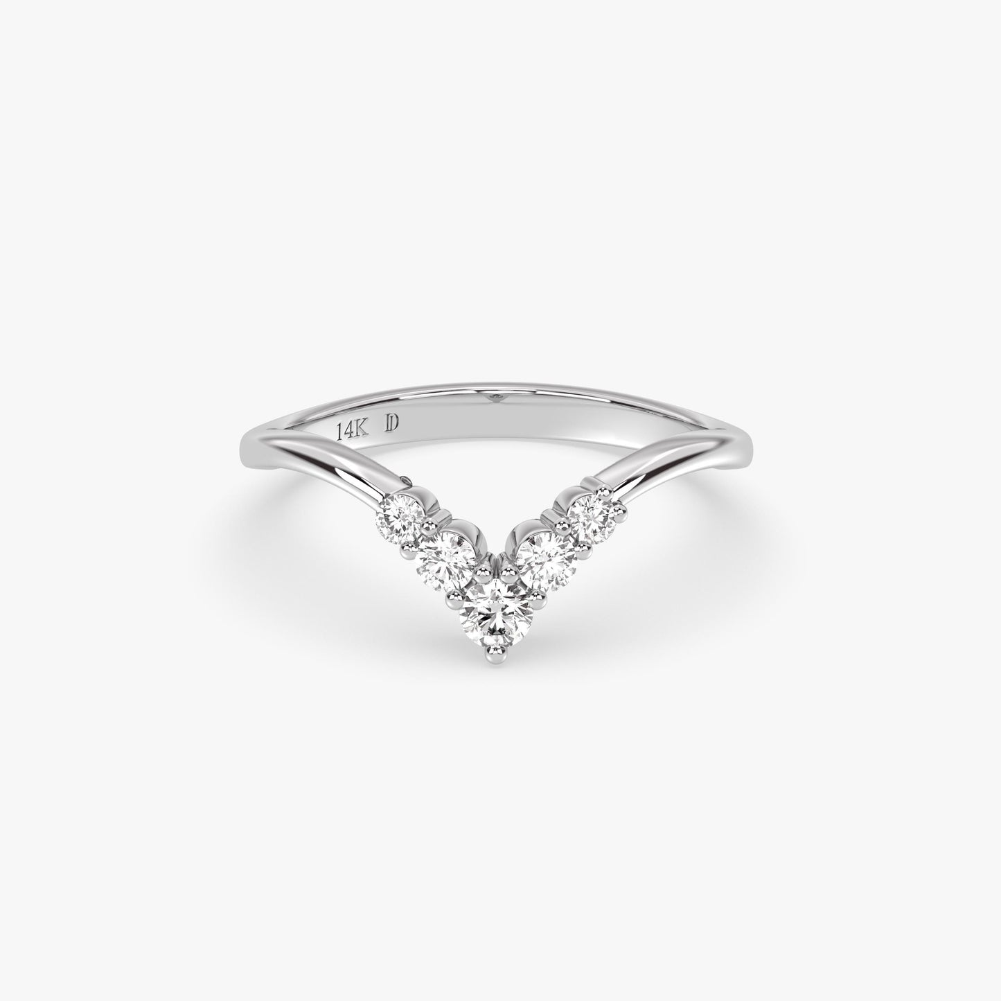 Chevron Diamond Ring in 14K Gold – V Shaped Lab Grown Diamond Stacking Band, Elegant Minimalist Wedding or Engagement Ring, Gift for Her