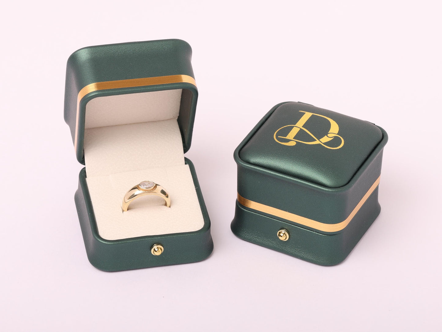 14K Gold Emerald Ring – Oval Lab-Grown Gemstone with Diamond Accents – Dainty Stacking or Promise Ring – Ruby, Sapphire, Amethyst