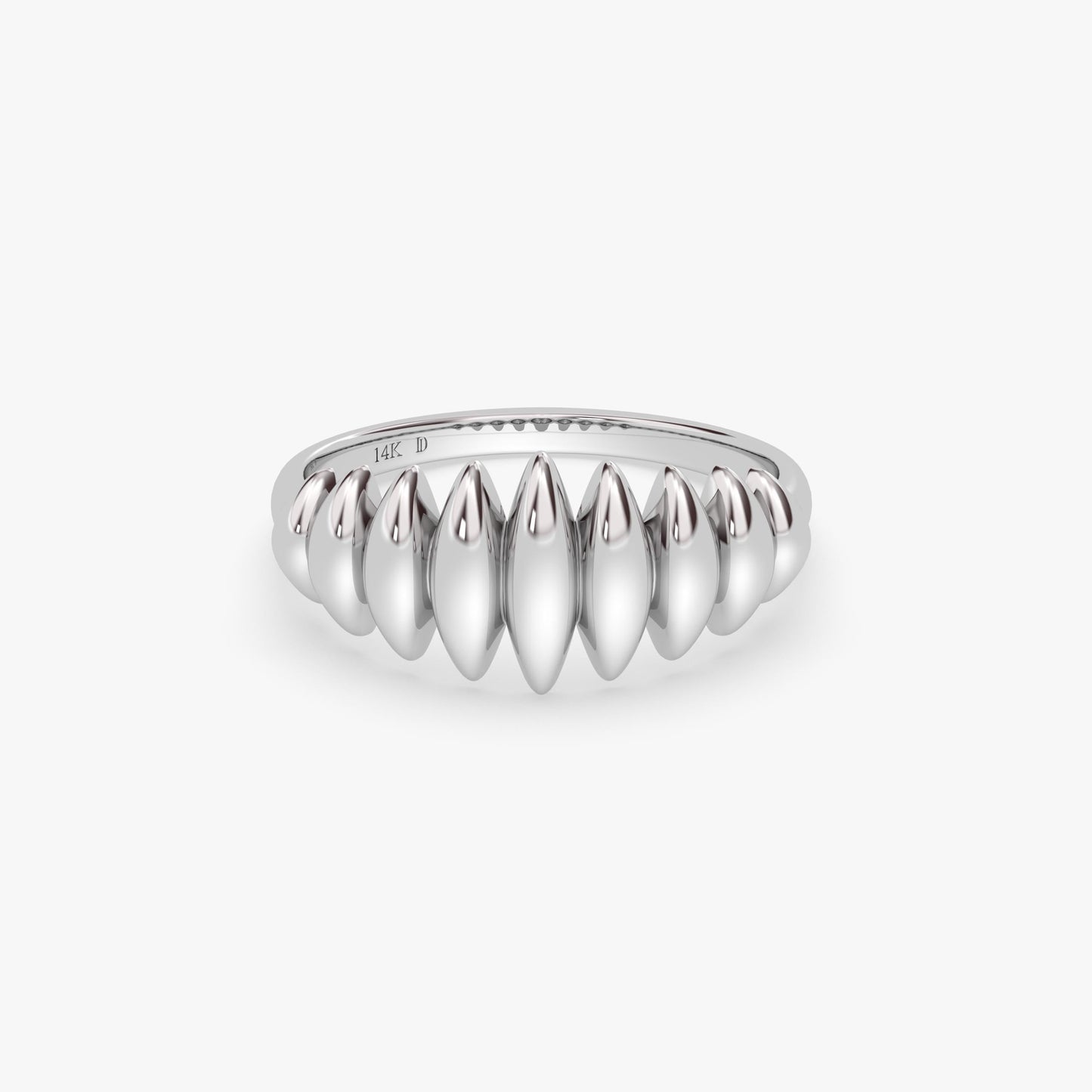 Elegant 14K Gold Dome Ring – Modern Textured Stackable Band, Unique Sculptural Gold Jewelry Gift – Bold Everyday Statement Ring