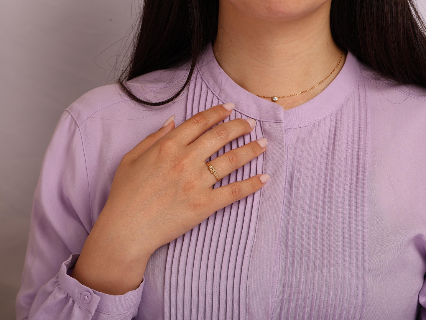 14K Gold Knot Ring – Delicate Love Knot Band for Everyday Wear or Gift for Her, Elegant 14K Gold Linked Ring for Women