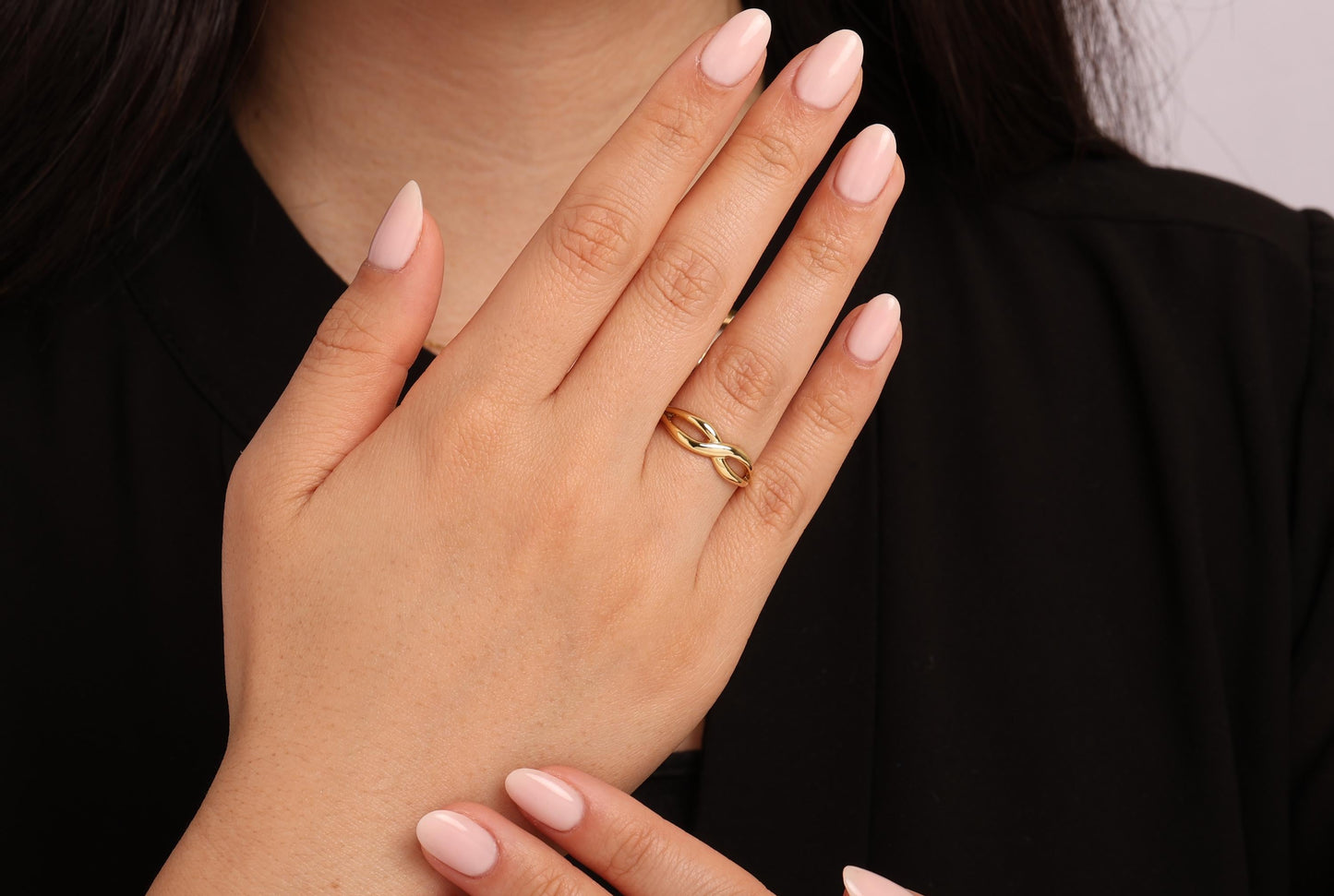 14K Gold Infinity Ring for Women – Dainty and Elegant Design, Perfect Stacking or Solo Piece, Modern Gift Idea, Real Solid Gold