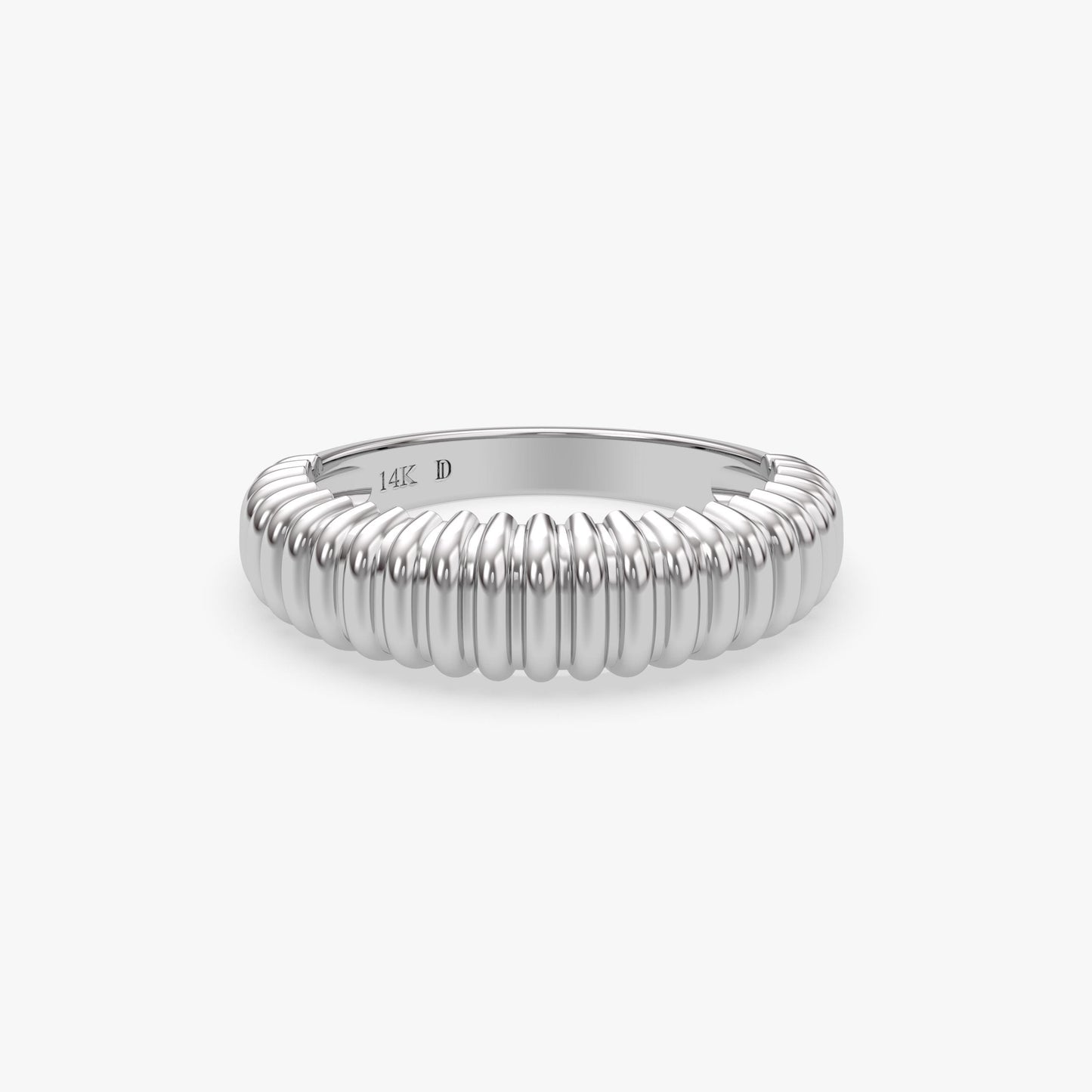 Bold 14K Gold Dome Ring – Chunky Solid Gold Band with Sculptural Texture, Statement Gold Ring for Everyday or Modern Wedding Style