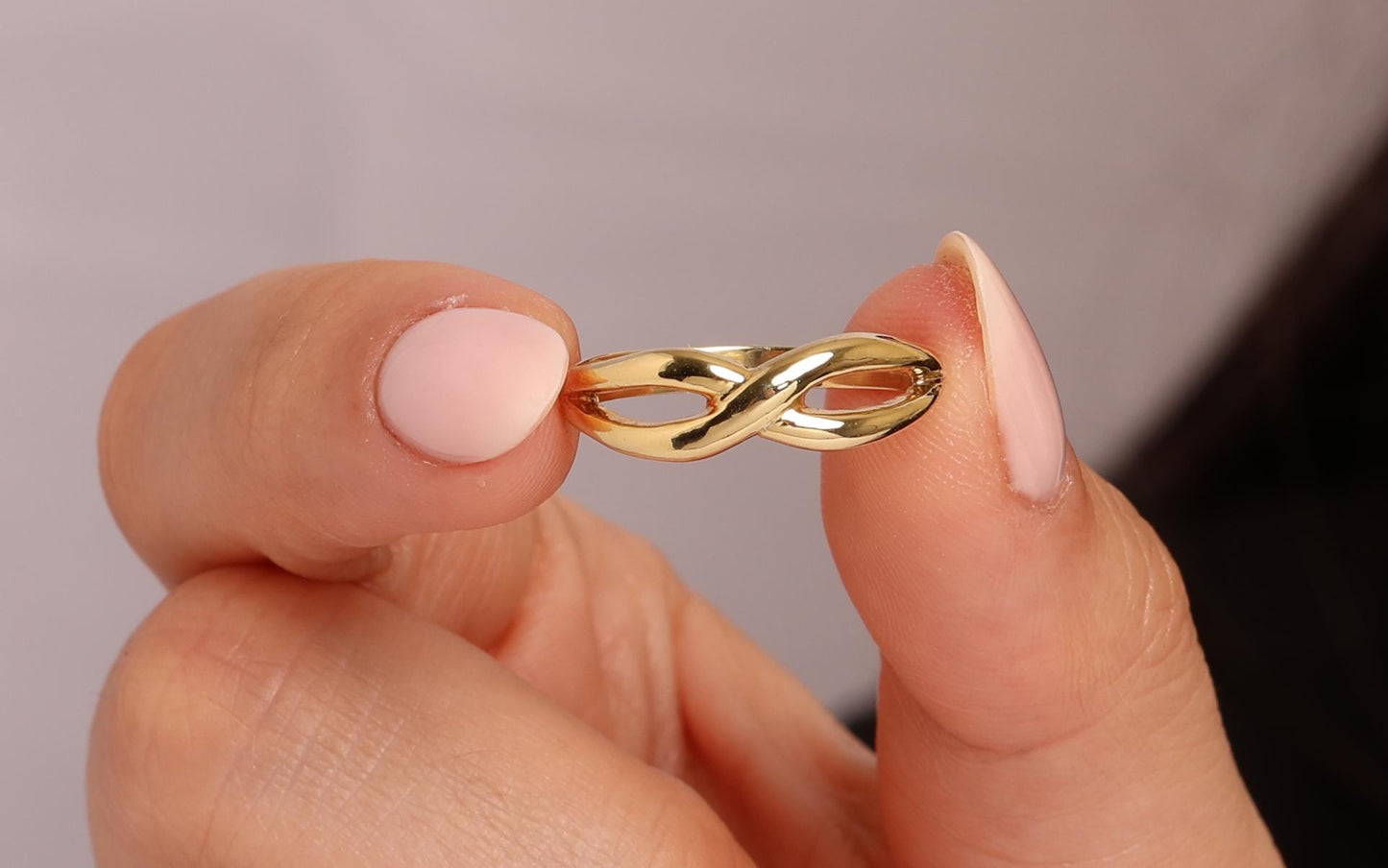 14K Gold Infinity Ring for Women – Dainty and Elegant Design, Perfect Stacking or Solo Piece, Modern Gift Idea, Real Solid Gold