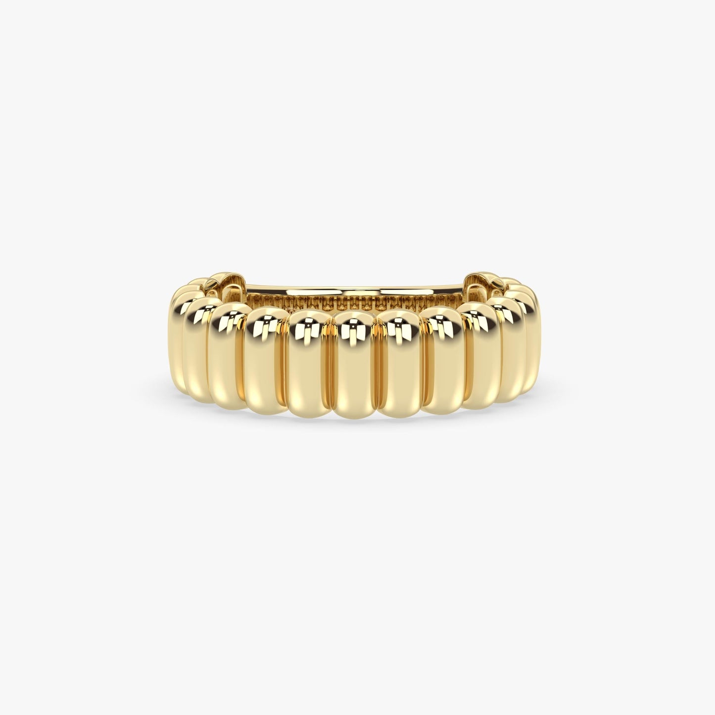 Bold 14K Gold Dome Ring – Chunky Solid Gold Band with Sculptural Texture, Statement Gold Ring for Everyday or Modern Wedding Style