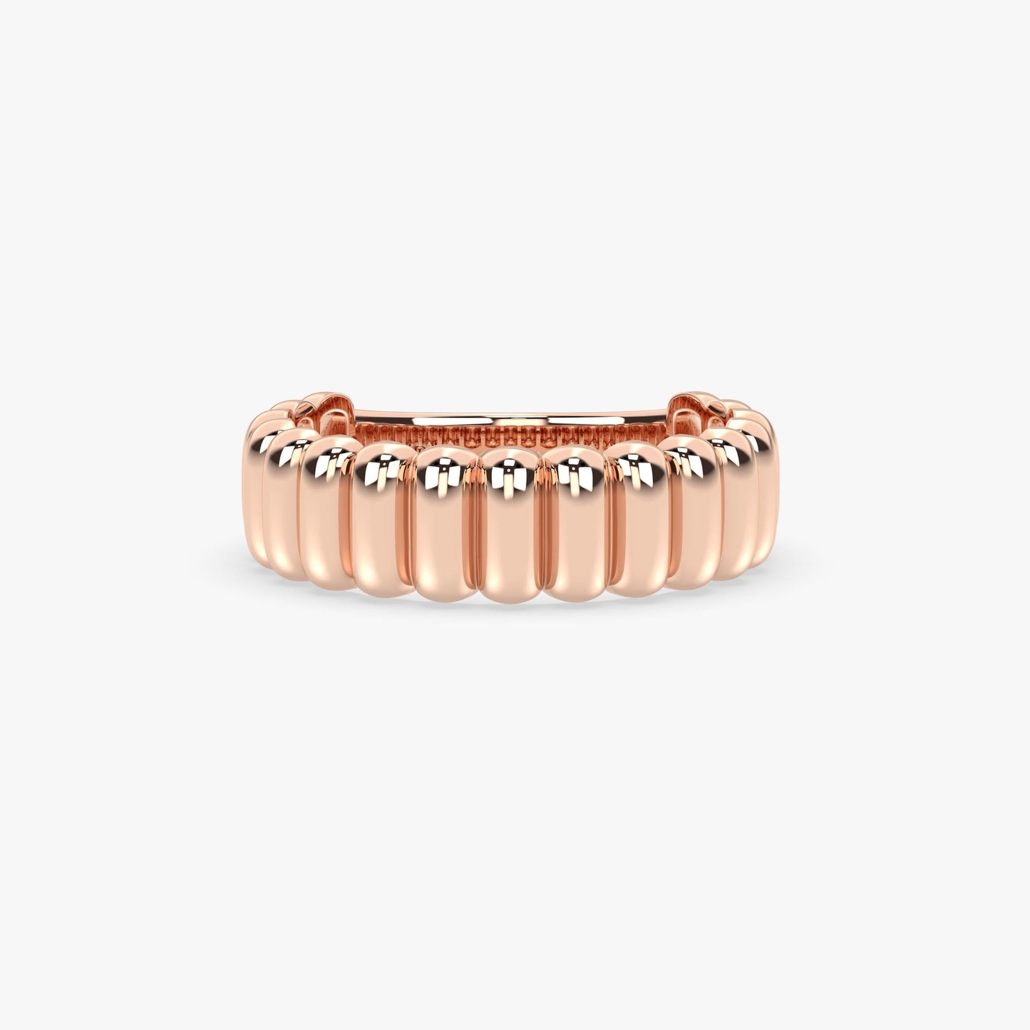 Bold 14K Gold Dome Ring – Chunky Solid Gold Band with Sculptural Texture, Statement Gold Ring for Everyday or Modern Wedding Style