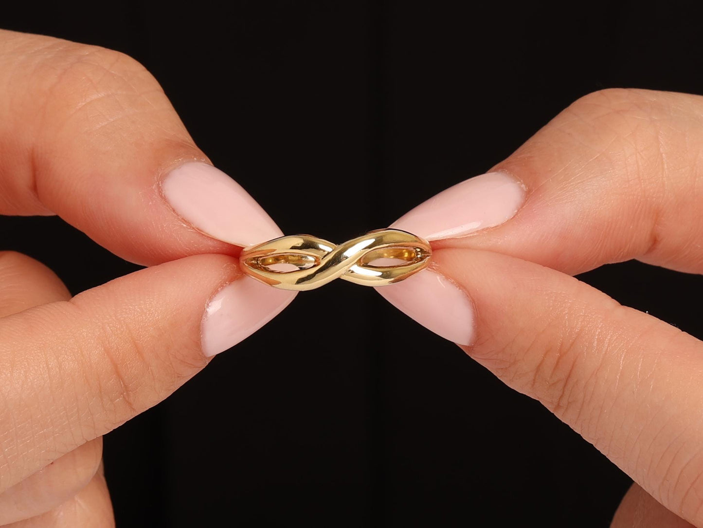 14K Gold Infinity Ring for Women – Dainty and Elegant Design, Perfect Stacking or Solo Piece, Modern Gift Idea, Real Solid Gold