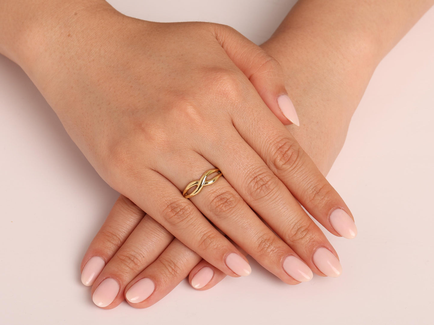 14K Gold Infinity Ring for Women – Dainty and Elegant Design, Perfect Stacking or Solo Piece, Modern Gift Idea, Real Solid Gold